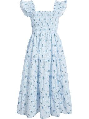 Hill House Ellie Nap Dress in Blue Ditsy Cotton, XXS
